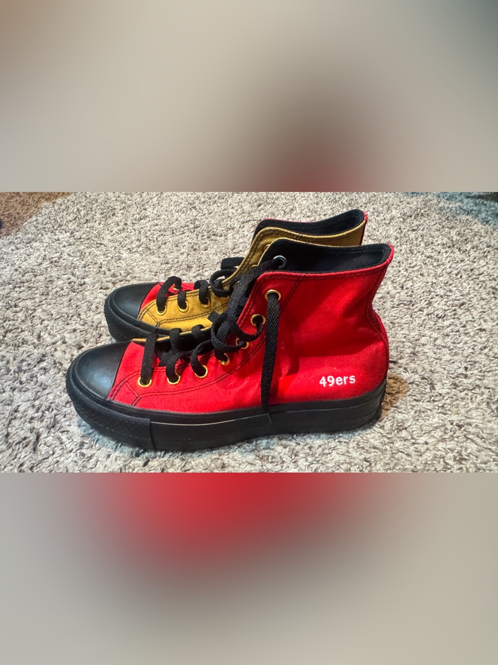 New Converse all stars 49ers customized High-Top Sneakers size 7.5 women’s